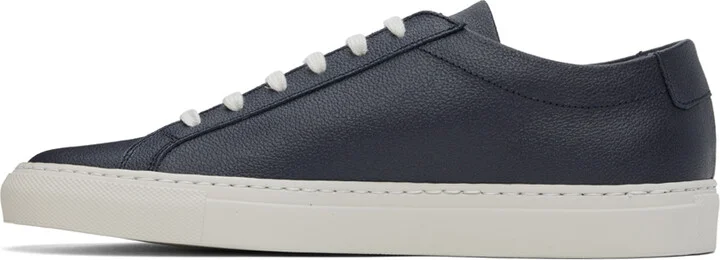 Common Projects Navy Achilles Contrast Bumpy Sneakers - Image 3