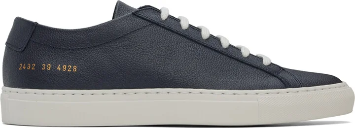 Common Projects Navy Achilles Contrast Bumpy Sneakers