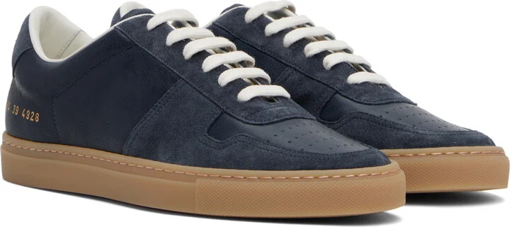 Common Projects Navy BBall Duo Slim Sneakers - Image 4