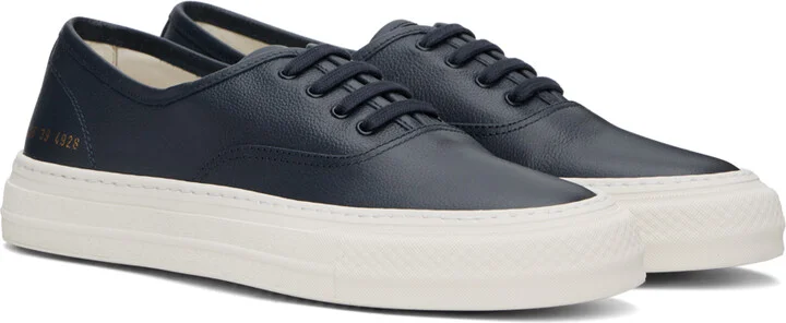 Common Projects Navy Four Hole Sneakers - Image 4