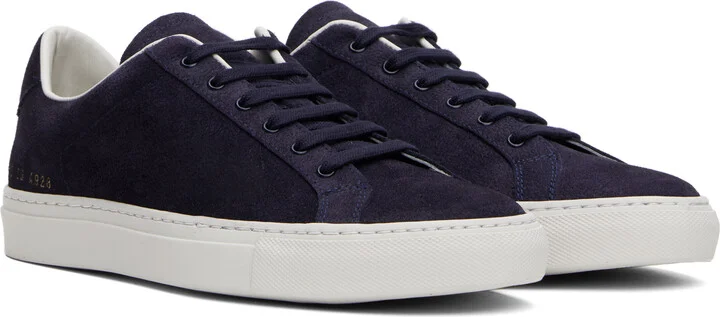 Common Projects Navy Retro Suede Sneakers - Image 4