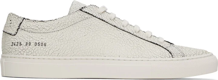 Common Projects Off-White & Black Cracked Achilles Sneakers