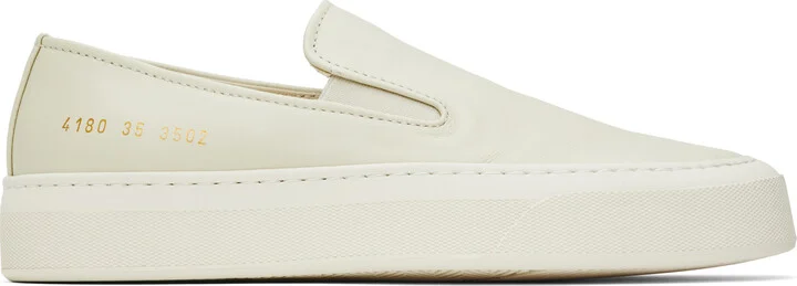 Common Projects Off-White Leather Slip-on Sneakers