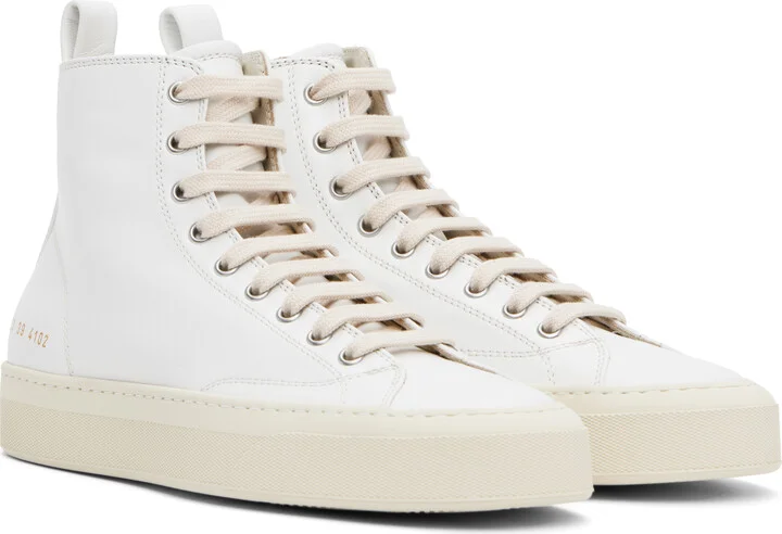 Common Projects Off-White Tournament High Sneakers - Image 4
