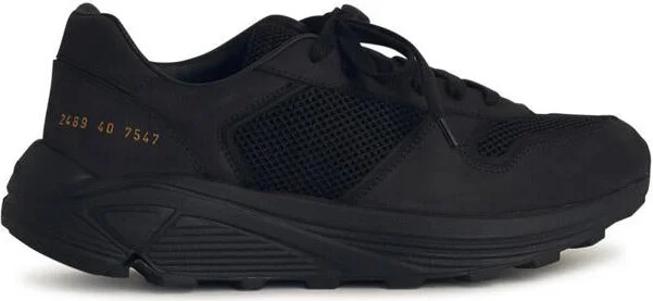 Common Projects 'Runner' Black Leather Blend Sneakers