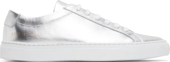 Common Projects Silver Achilles Shiny Sneakers