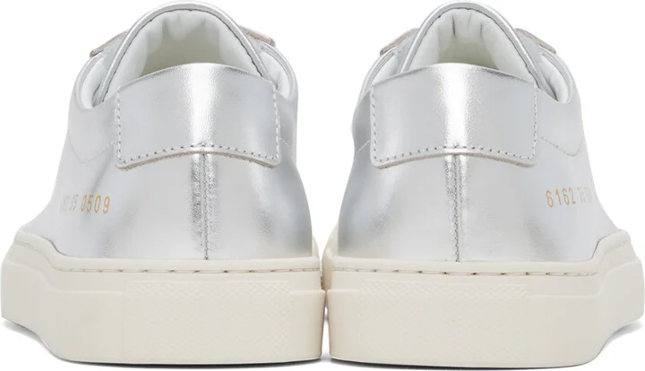 Common Projects Silver Achilles Sneakers - Image 2