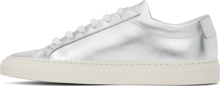Common Projects Silver Achilles Sneakers - Image 3