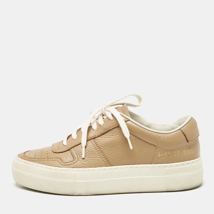 Common Projects Tan Leather BBall Super Sneakers Size 35