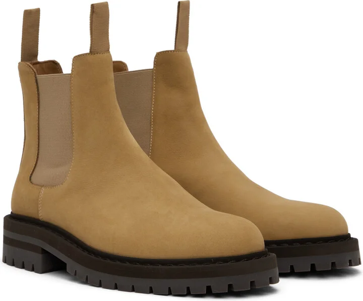 Common Projects Tan Suede Chelsea Boots - Image 4