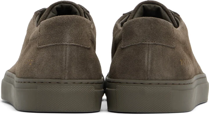 Common Projects Taupe Achilles Tonal Suede Sneakers - Image 2