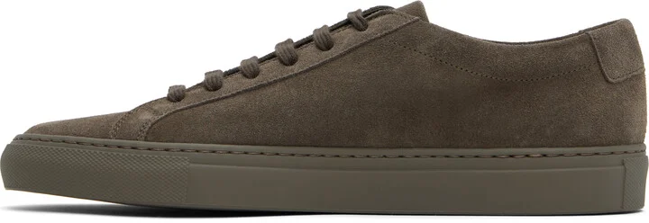 Common Projects Taupe Achilles Tonal Suede Sneakers - Image 3