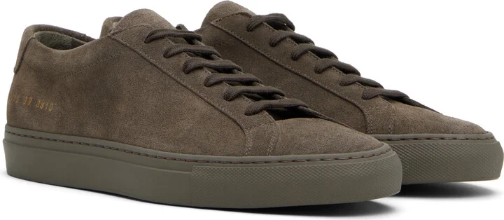 Common Projects Taupe Achilles Tonal Suede Sneakers - Image 4