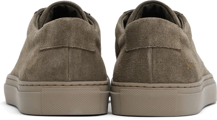 Common Projects Taupe Achilles Tonal Suede Sneakers - Image 2