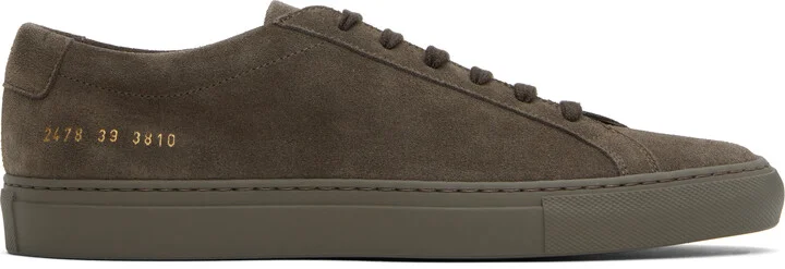 Common Projects Taupe Achilles Tonal Suede Sneakers