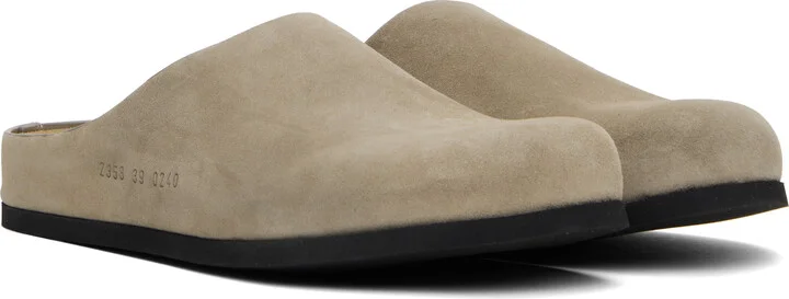 Common Projects Taupe Suede Clog Loafers - Image 4