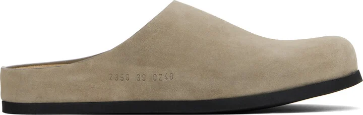 Common Projects Taupe Suede Clog Loafers