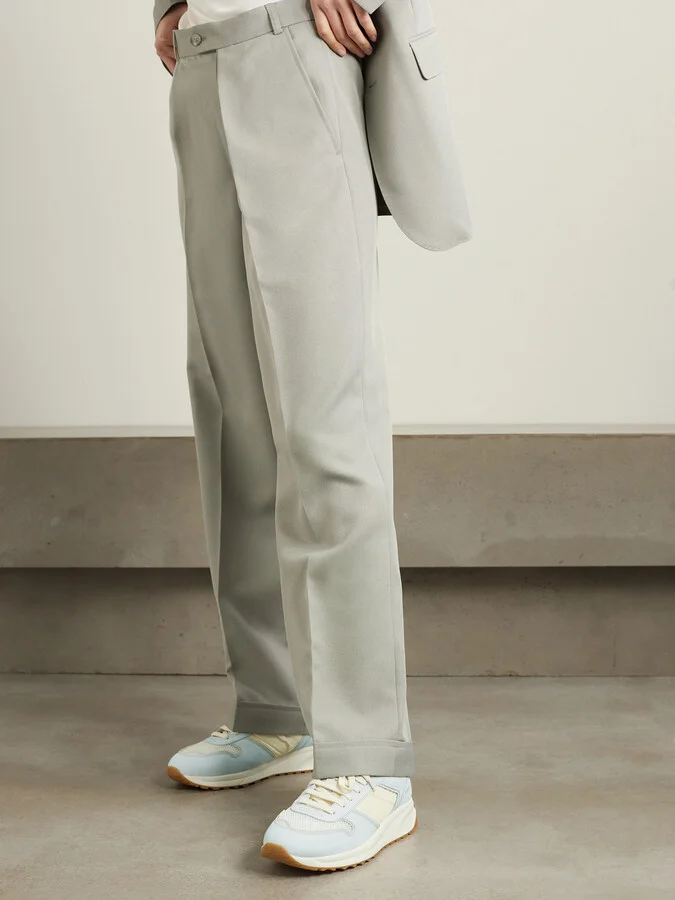 COMMON PROJECTS - Track Suede, Shell And Mesh Sneakers - White - Image 2