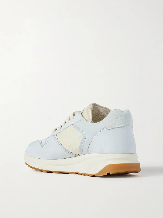COMMON PROJECTS - Track Suede, Shell And Mesh Sneakers - White - Image 3