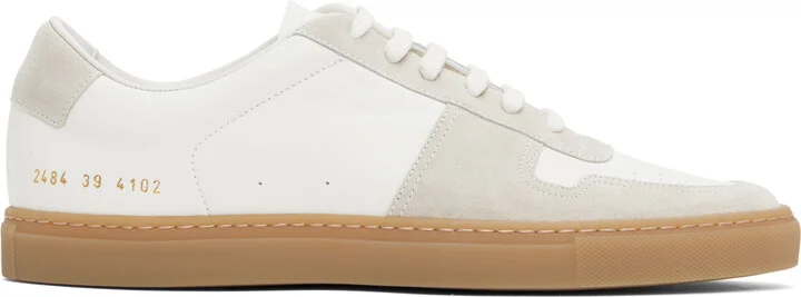 Common Projects White & Beige BBall Duo Slim Sneakers