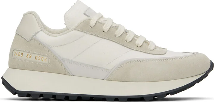 Common Projects White & Beige Track Classic Sneakers