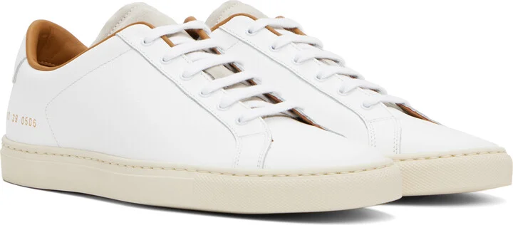 Common Projects White Retro Low Profile Sneakers - Image 4