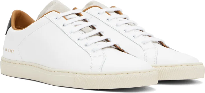 Common Projects White Retro Low Profile Sneakers - Image 4