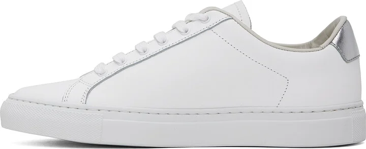 Common Projects White & Silver Retro Classic Sneakers - Image 3