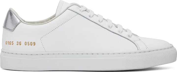 Common Projects White & Silver Retro Classic Sneakers