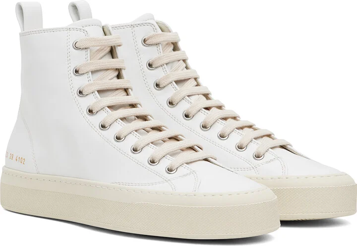 Common Projects White Tournament High Sneakers - Image 4