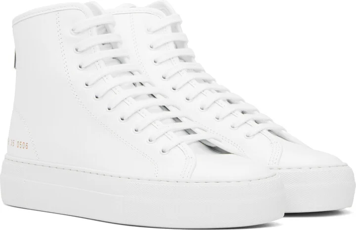 Common Projects White Tournament Super High Sneakers - Image 4