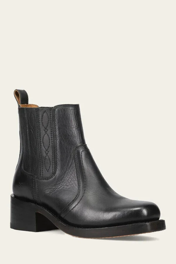 Company Campus Women's US 10 Black Leather Pull On Chelsea Boots RHS3546