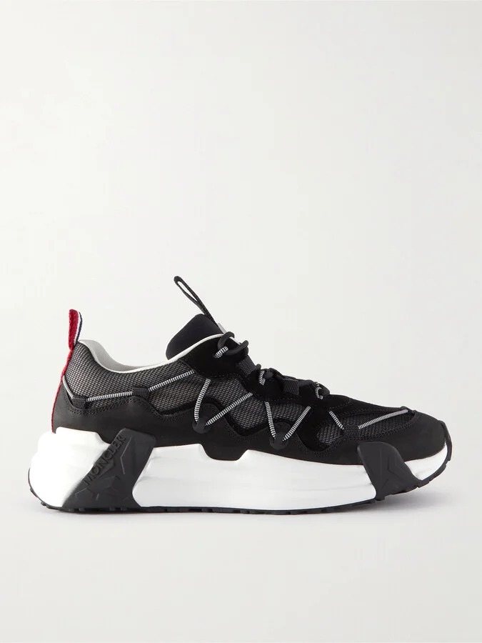 Compassor Mesh-Trimmed Nubuck and Suede Sneakers