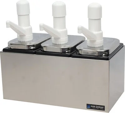 Condiment Pump Service Center - 3 Pump - Silver