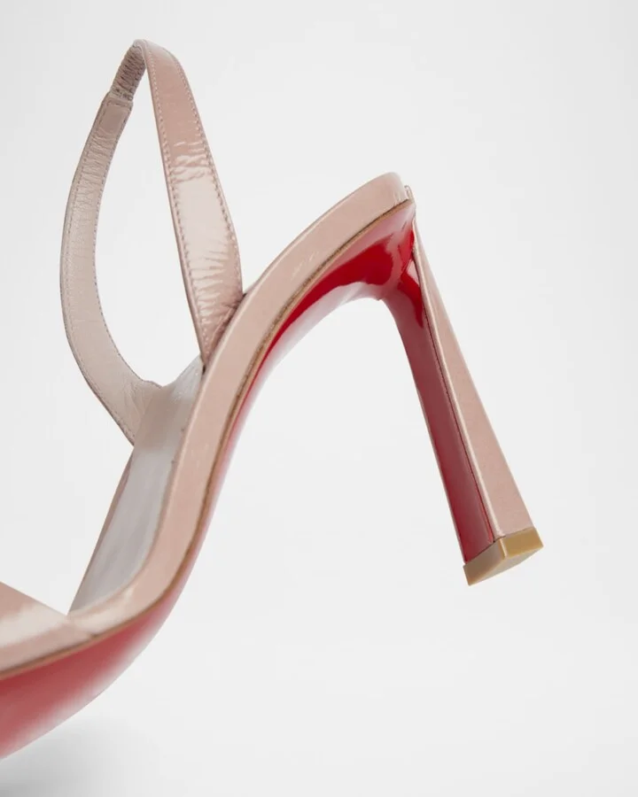 Condora Leather Red Sole Slingback Sandals - Image 4
