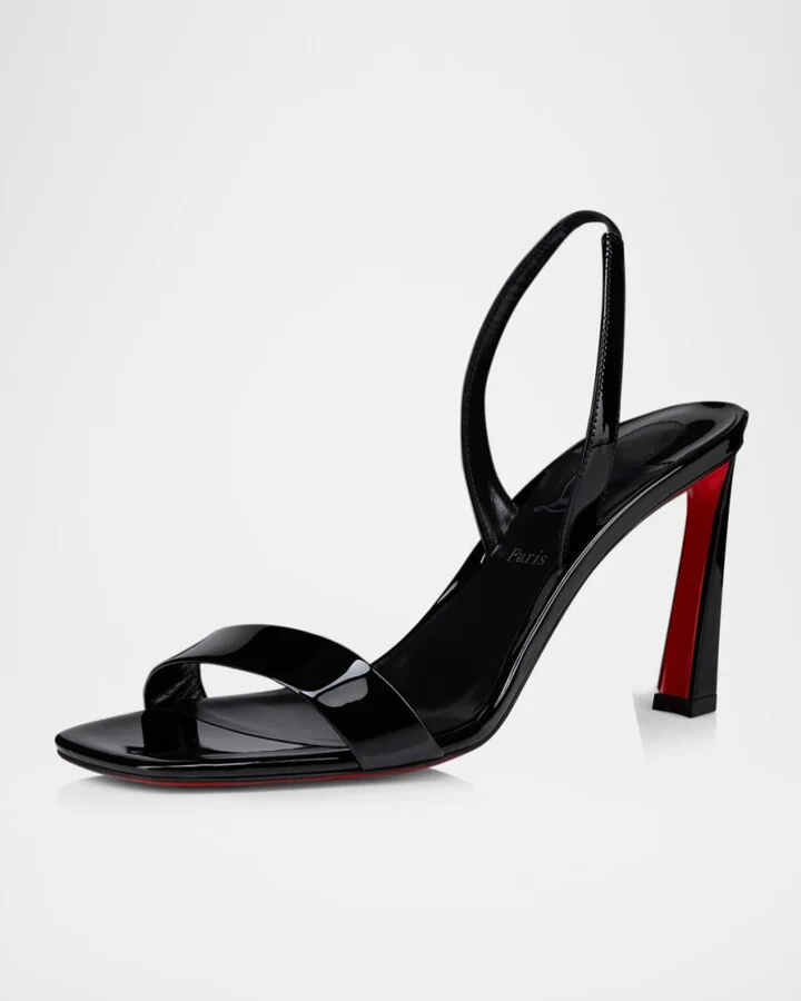 Condora Leather Red Sole Slingback Sandals - Image 6