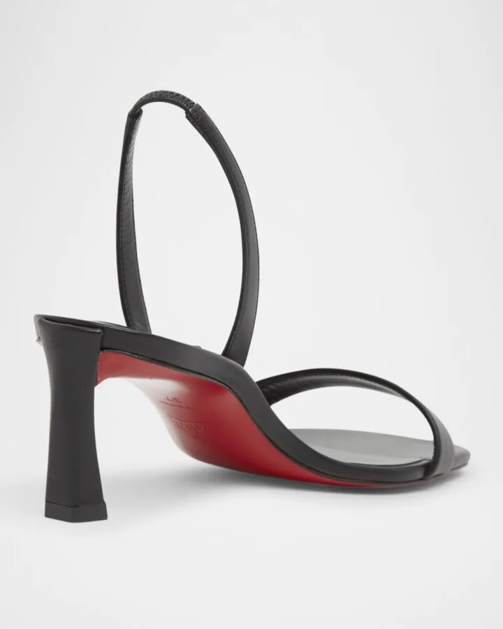Condora Leather Red Sole Slingback Sandals - Image 4