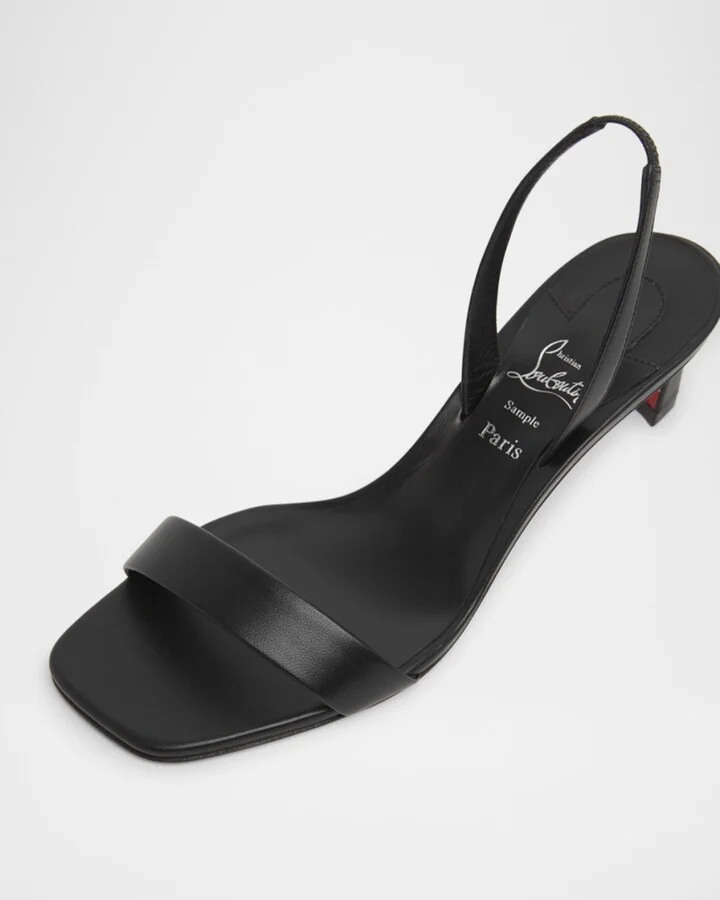 Condora Leather Red Sole Slingback Sandals - Image 5
