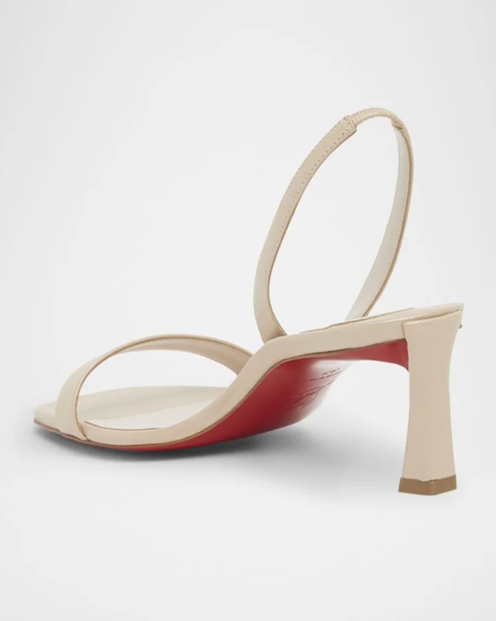 Condora Leather Red Sole Slingback Sandals - Image 2