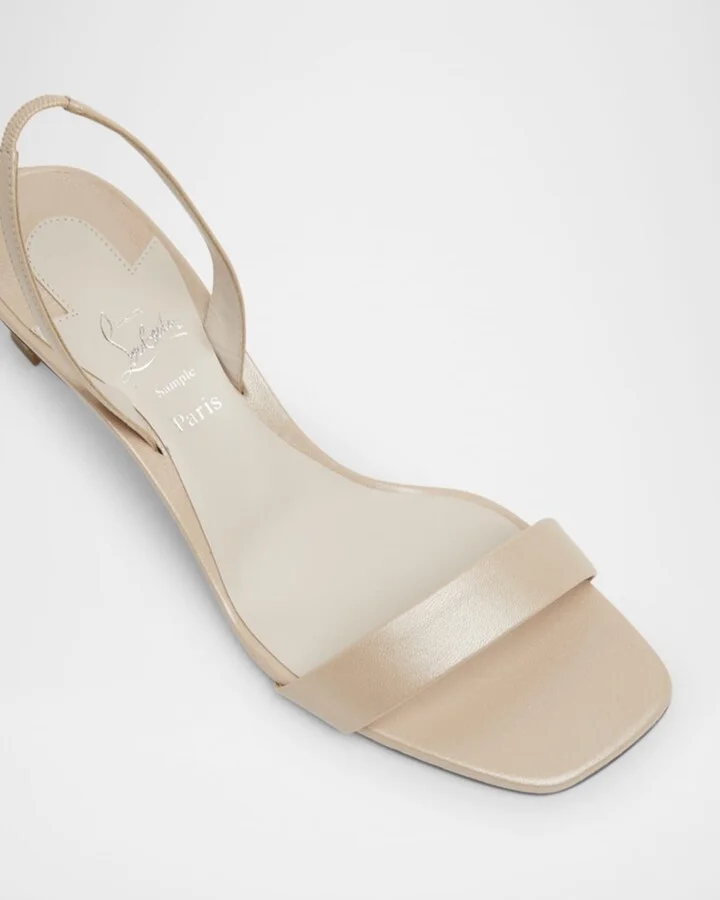 Condora Leather Red Sole Slingback Sandals - Image 4