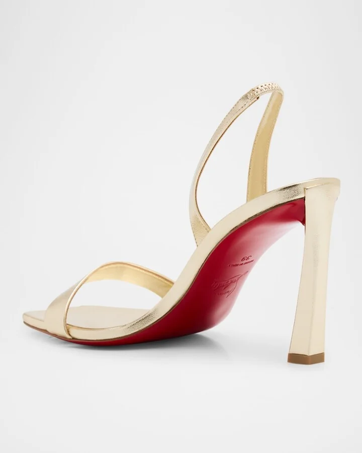 Condora Metallic Red Sole Slingback Sandals - Image 2