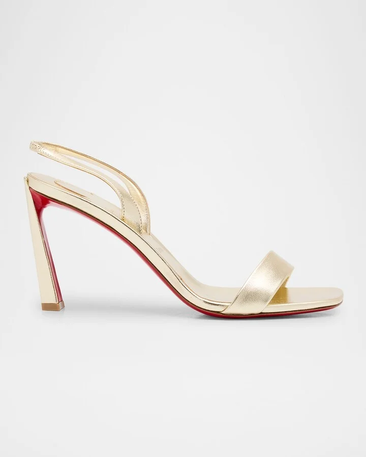 Condora Metallic Red Sole Slingback Sandals