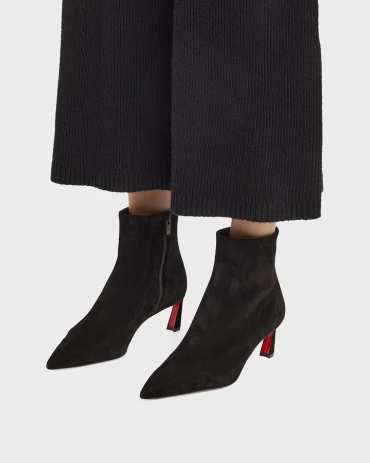 Condora Suede Red Sole Ankle Booties - Image 11