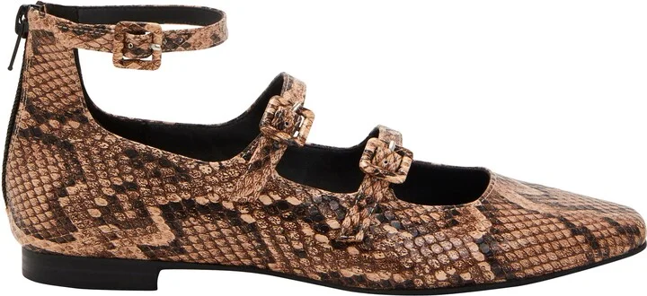 Confidant Snakeskin Print Mary Jane Flat - Image 3