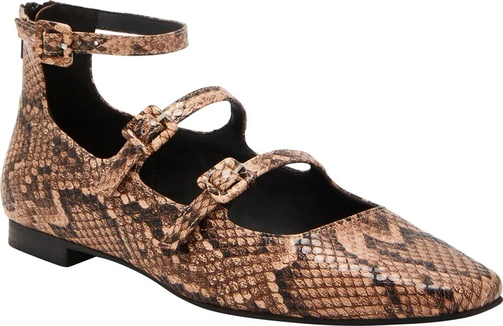 Confidant Snakeskin Print Mary Jane Flat