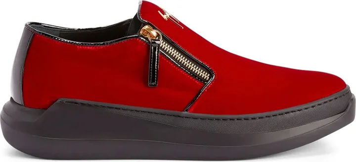 Conley zipped velvet sneakers