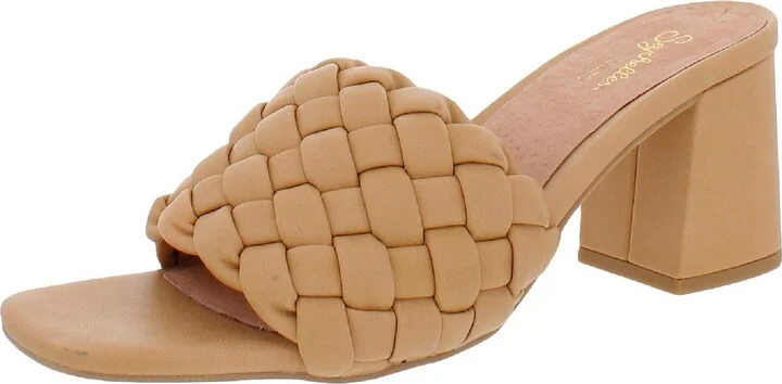 Connoisseur Womens Faux Leather Woven Mule Sandals