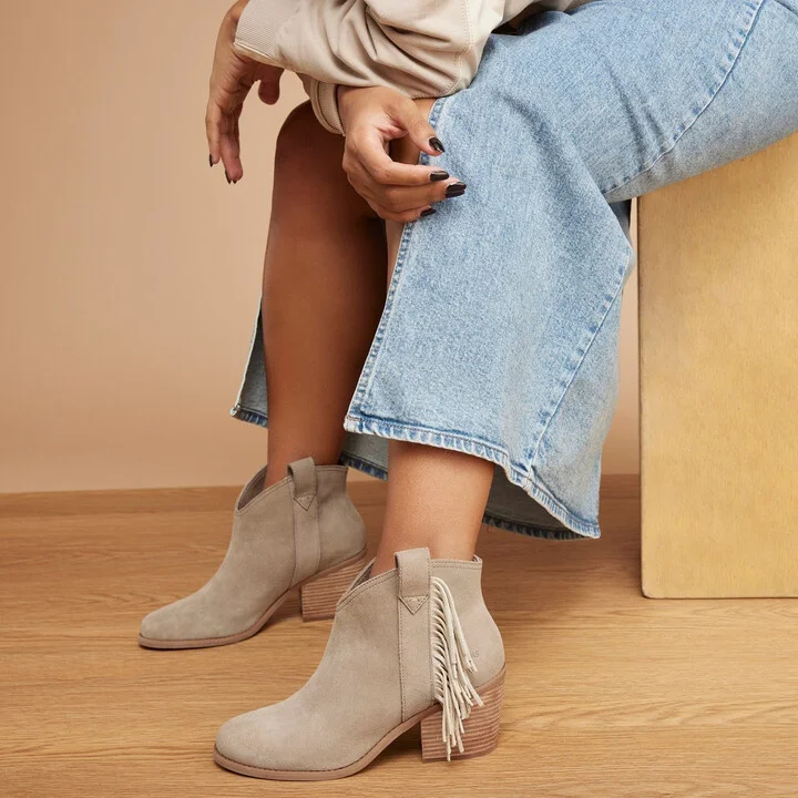 Constance Dune Suede/Fringe Boot - Image 2