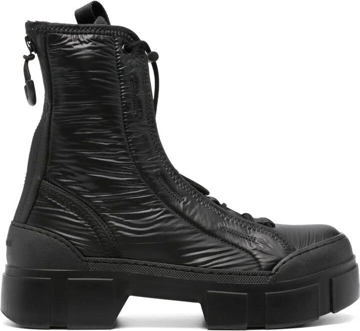 Contemporary Black Ankle Boots With Chunky Sole