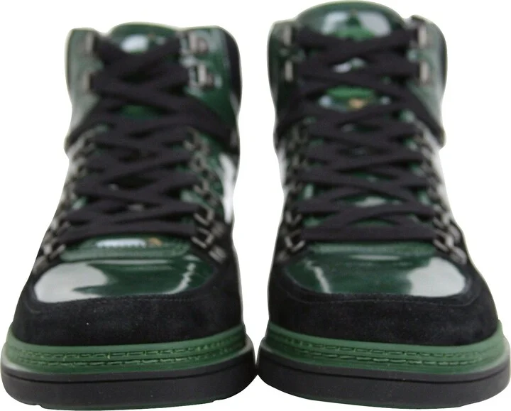 Contrast Combo High top Dark Green Suede Leather Sneaker 368496 1077 - Image 11